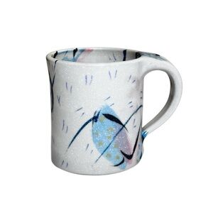 80s Vibes Studio Pottery Abstract Floral Pattern Coffee Tea Mug  Cup